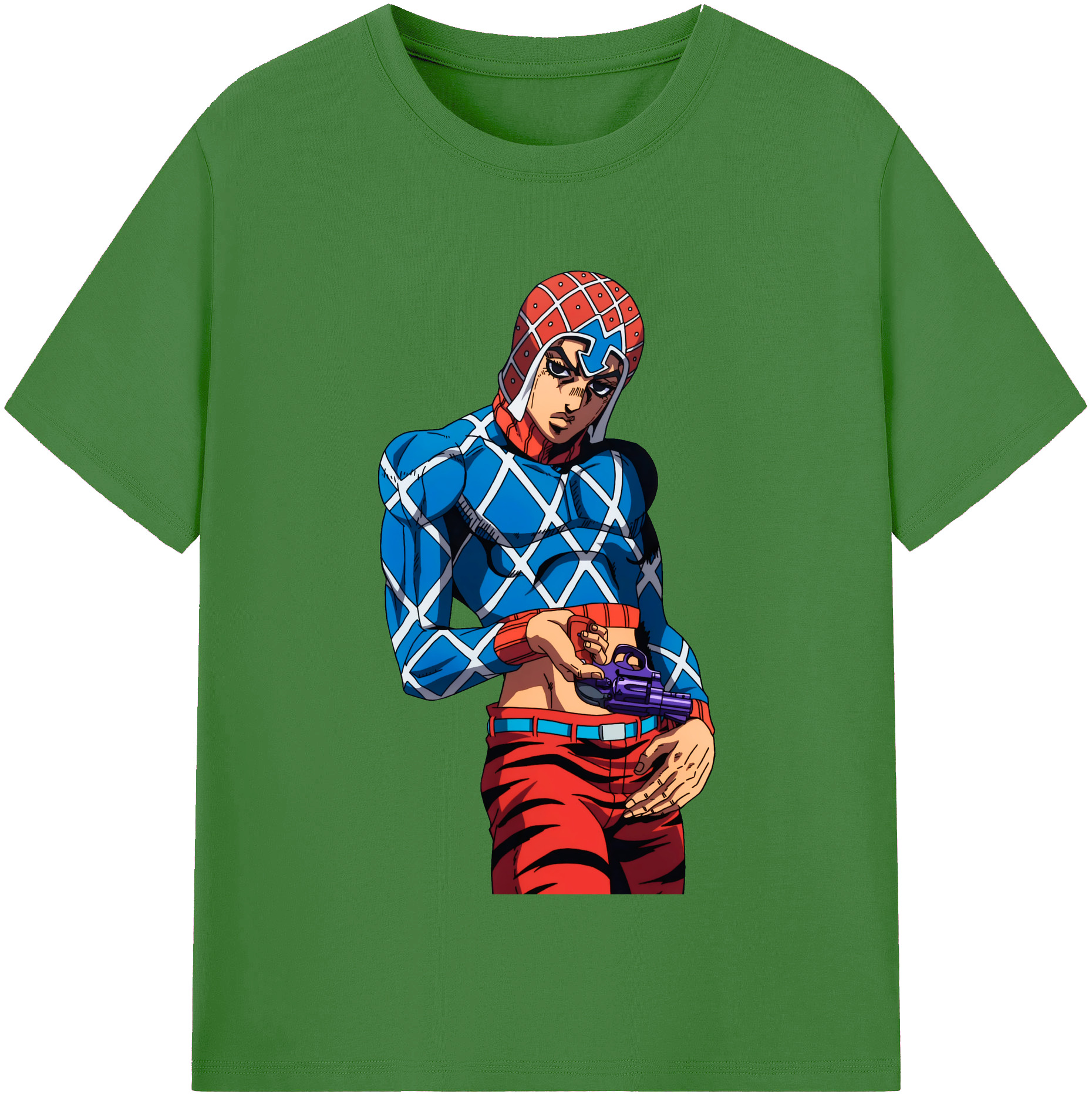 （画像用） ジョジョの奇妙な冒険 グイード?ミスタ JoJo's Bizarre Adventure Guido Mista レディースカジュアルプリントTシャツ（綿100％）